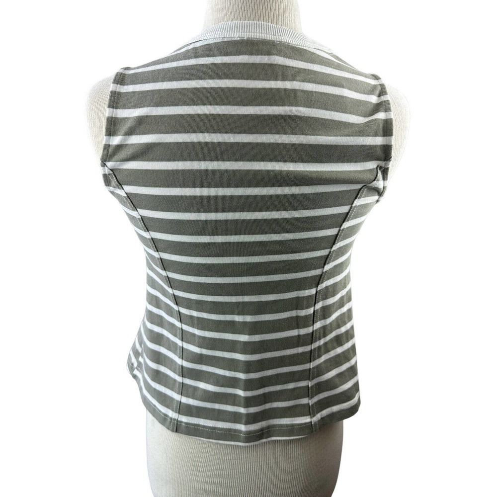NWT Anthro Postmark Striped Pleated Peplum Top XS Clean Girl Preppy Chic Brunch - Picture 10 of 11